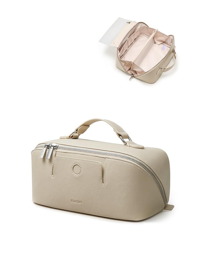 EACHY Makeup Bag, Large Capacity Provence Travel Toiletry Bag, Waterproof Cosmetic Bags for Women Large Capacity Makeup Pouch with Divider and Handle