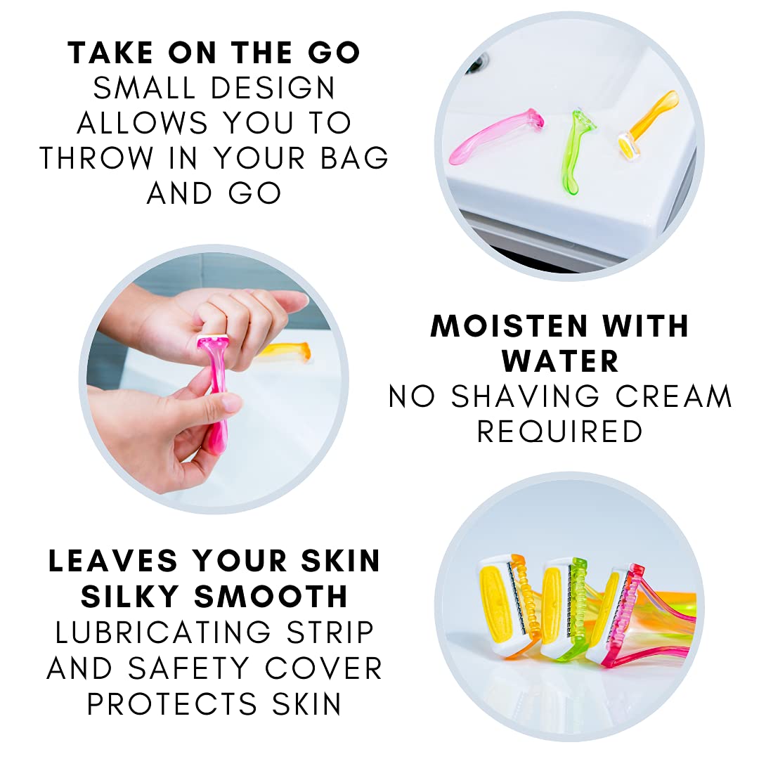 Tinkle Bikini Trimmer | 1 Pack of 3 Disposable Razors | Moisture Strip for Sensitive Area Shaving | Spa Day Kit | Ideal Beauty Gift Set