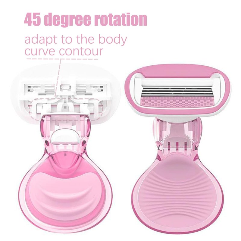 KoudHug Travel Razors for Women, 1 Count, Sensitive Skin Travel Size Razor, 2 Mini Razor Refills, Beach Vacation Essentials (Pink)