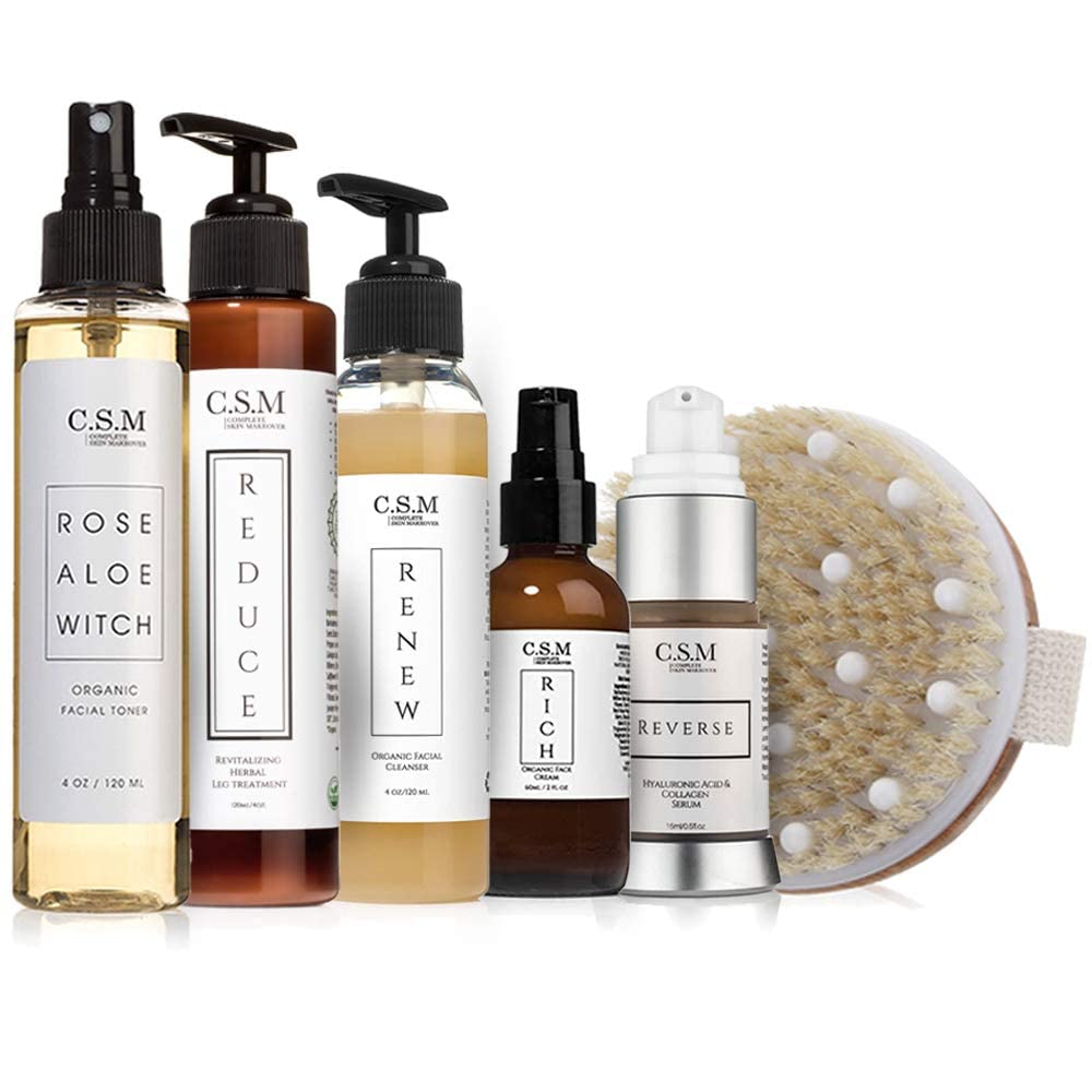 CSM Organic Alcohol-Free Witch Hazel Face Toner with Rose Water, Aloe Vera - Minimizes Pores, Soothes Skin for a Fresh, Clear Complexion - Easy Mist Spray - RAW Facial Toner - Made in the USA