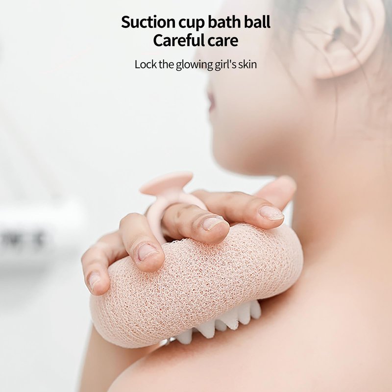 2-in-1 Sunflower Shower Sponge with Suction Cup | Exfoliating Bath Sponge for Soft Skin | Hypoallergenic & Eco-Friendly Body Scrubber for Spa-Like Luxury (4-Color Set)