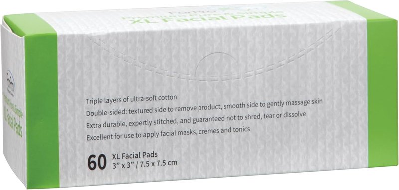 ForPro XL Facial Pads - Triple Layered Ultra Soft Disposable Makeup Remover | 100% Vegan, 60-Count