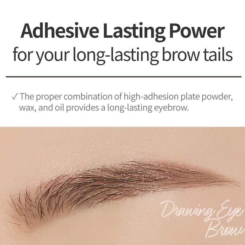 ETUDE Drawing Eye Brow, Eyebrow Pencil, Microblading, Long Lasting, Soft Textured Natural Daily Look, Korean Makeup, Beauty, Dark Gray (0.008 Ounce)