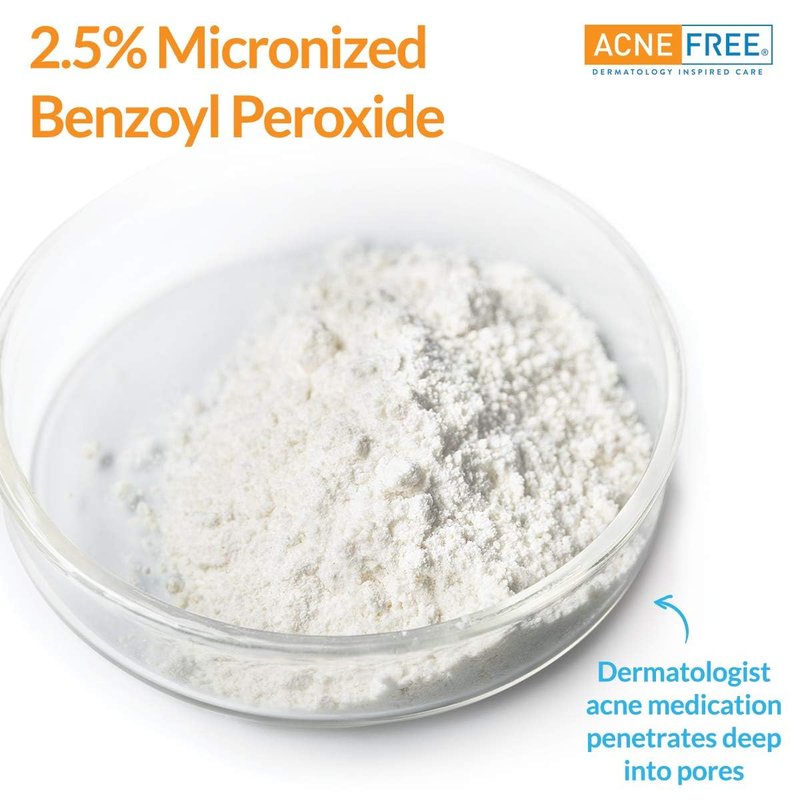 AcneFree Oil-Free Cleanser - Benzoyl Peroxide 2.5% & Glycolic Acid for Breakouts | 8 Fl Oz