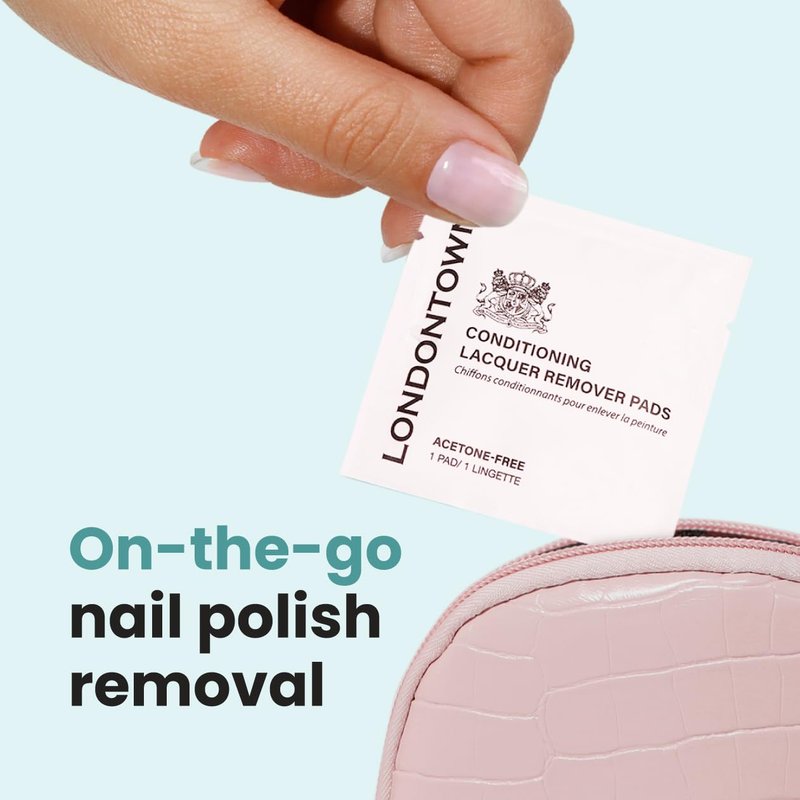 Nail Polish Remover Set - Acetone-Free Formula with Gentle Non-Drying Pads | 8 Fl Oz, Conditions Nails & Cuticles