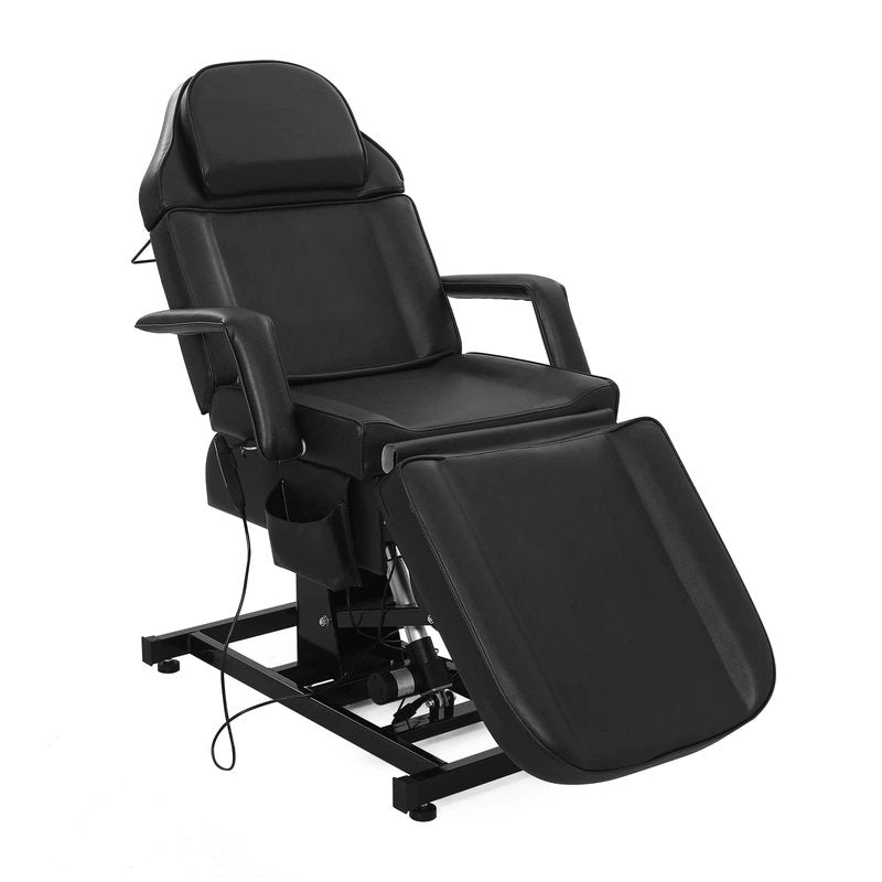 OmySalon Fully Electric Salon Facial Bed Chair, Multi-Purpose Massage Tattoo Lash Waxing Table, Height Backrest Footrest Adjustable, for Beauty Barber Spa, Black
