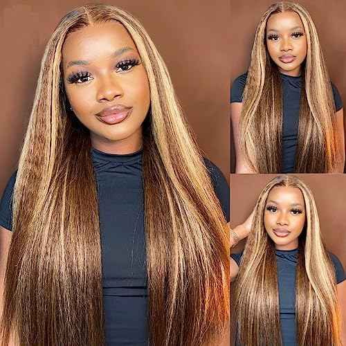 Blonde Bundles Human Hair P4/613 Straight 3 Bundles 18 20 22 inch Mixed Length Highlight Human Hair Bundle for Black Women