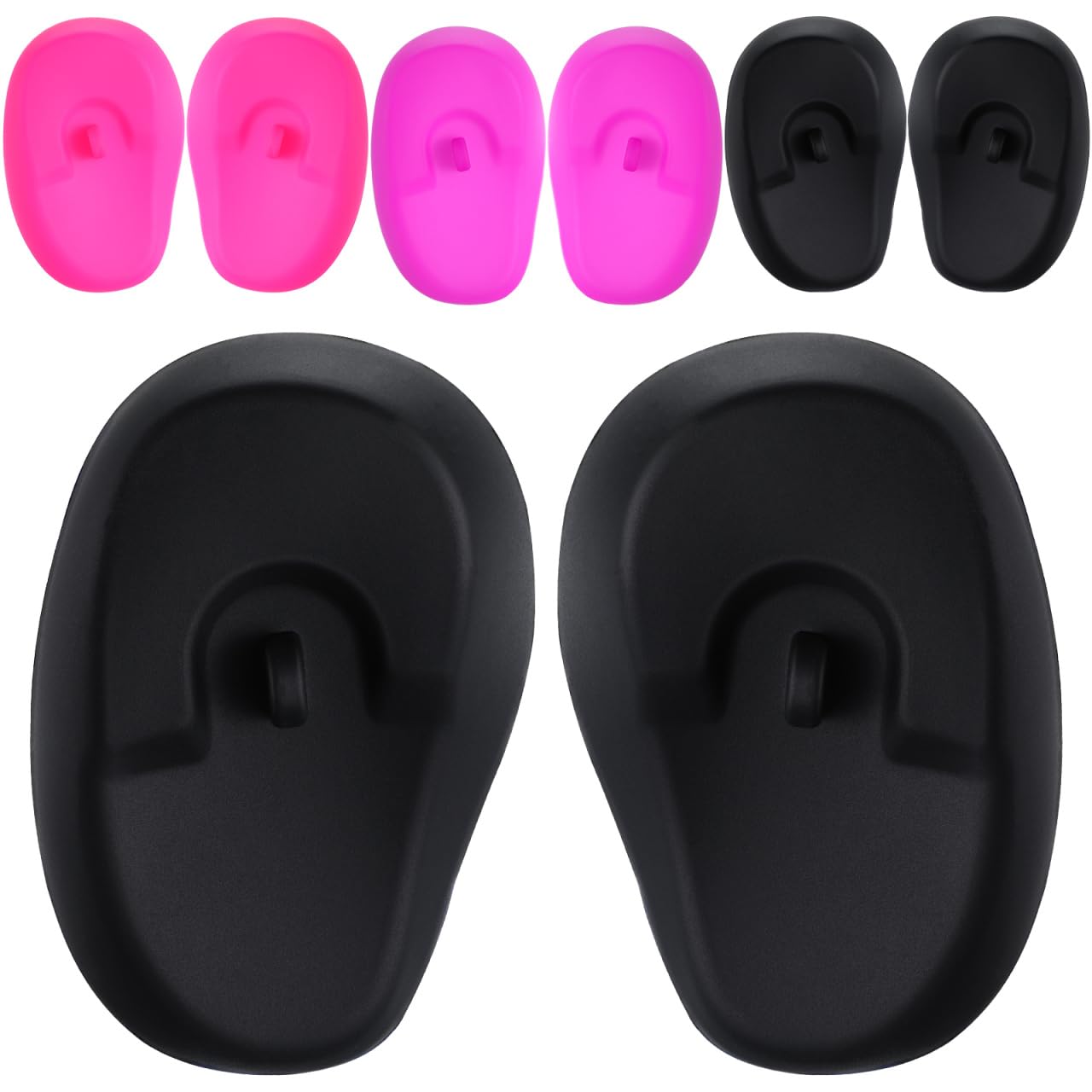 TOVINANNA Silicone Ear Protectors, 4pairs Anti-Slip Ear Covers Waterproof Ear Protective Cover for DIY Hair Dye, Washing Hair, Shower