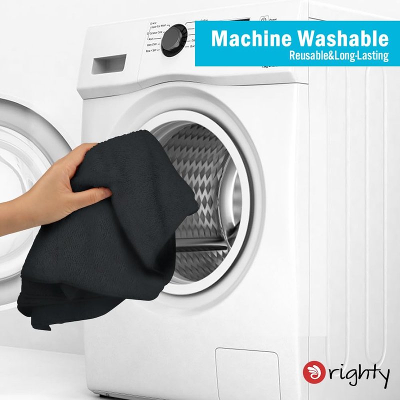 Orighty 6 Pack Black Hand Towels - Quick Drying & Absorbent Microfiber Gym Towels 16x28 inches - Lightweight & Thin White Yoga Towel - Multi-Purpose Camping Towel for SPA, Hotel & Bathroom