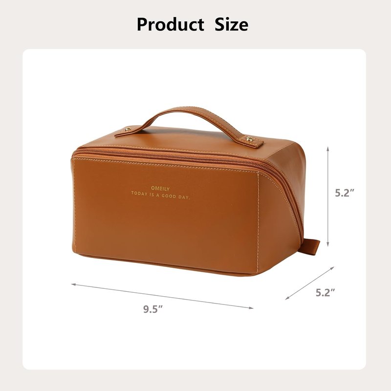 Omeily Travel Makeup Bag - Large Cosmetic Organizer with Compartments | Multi-Function Toiletry Storage for Women