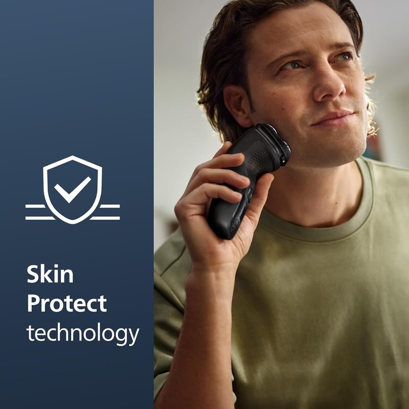 Philips Norelco Shaver 3900 Series - Wet & Dry Electric Shaver with Travel Pouch & Charging Stand - Storm Blue