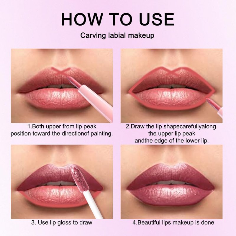 2-in-1 Mauve Metallic Lipstick & Lip Liner - Long-Lasting Waterproof Shimmer Lip Color | Vegan & Cruelty-Free