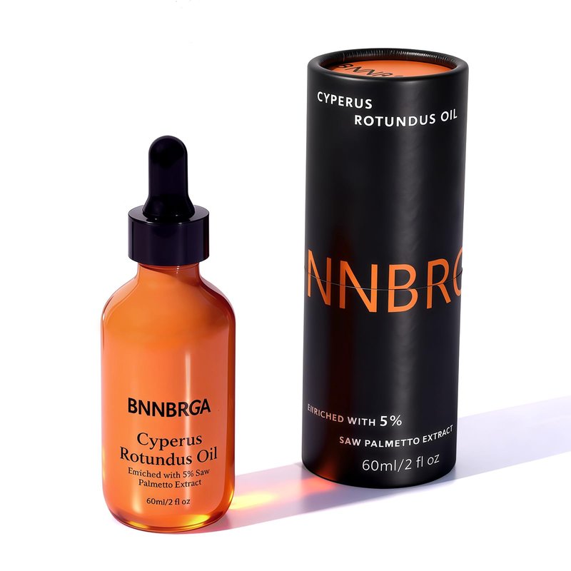 BNNBRGA Cyperus Rotundus Oil for Hair Removal – 5% Saw Palmetto Extract, Pure & Natural Hair Reduction Serum, Helps Slow Regrowth on Face & Body, Soothing & Moisturizing for All Skin Types, 60ml