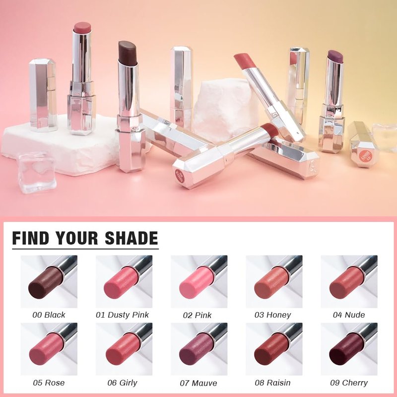 HHLTOH Honey Lipstick Tinted Lip Balm - Shine Moisturizing Lipstick for Women, Natural Nourishing Hydrating Lip Gloss Stain for Dry Lips, Tint Sheer Lightweight Makeup, Vegan - 2Pc Dusty Pink & Pink
