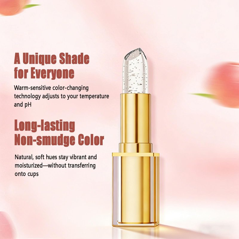 ETUIH Color Changing Lipstick, Gold Crystal Color Changing Lipstick, Transferproof Colors Changings Transparente Lipsticks, Long Lasting 24 Hours, Moisturizing Lip Balm