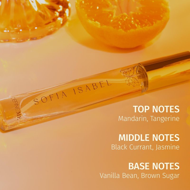 DefineMe Sofia Isabel Perfume, Travel Size, 0.3 fl oz, Gourmand, Fruity and Sweet Fragrance with Mandarin, Tangerine, Vanilla & Jasmine Notes, Perfumes for Women