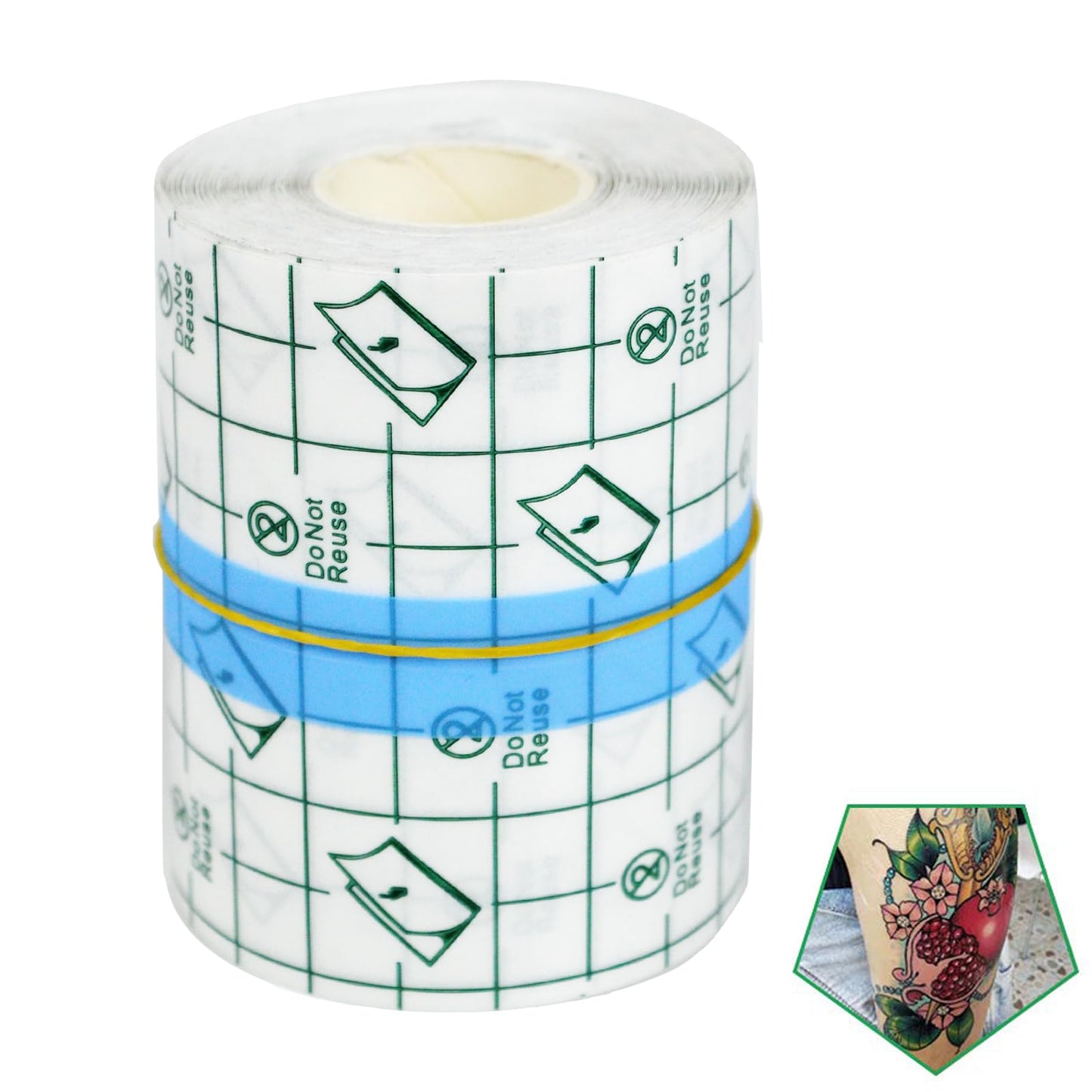 Tattoo Aftercare Bandage Roll 3" x 10 Yard - Waterproof Transparent Film for Tattoos Initial Healing and Skin Repair Adhesive Tattoo Supply Wrap