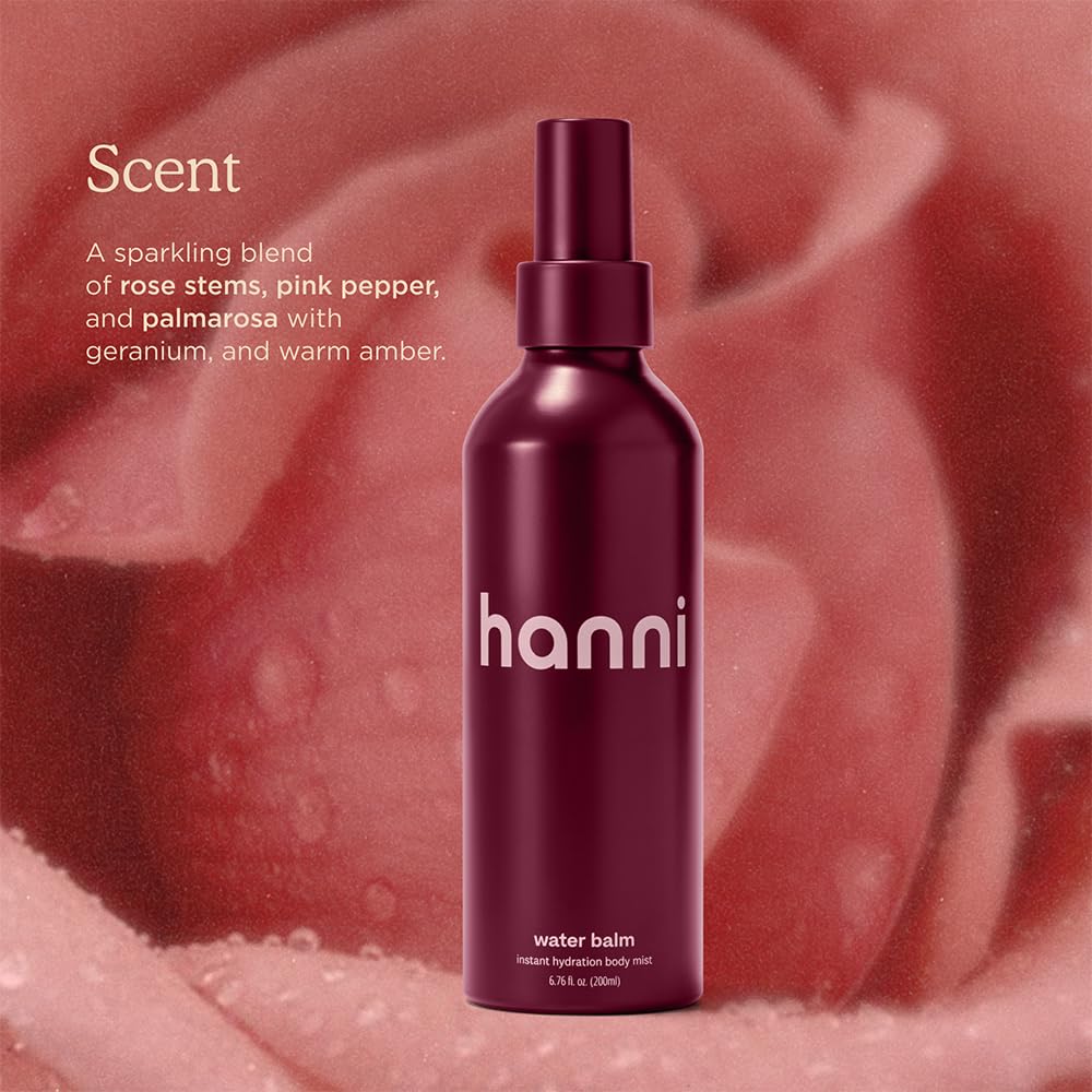 HANNI Water Balm Hydrating Body Mist, Moisturizer Spray with Hyaluronic Acid for All Skin Types, Lotion Replacement, 200 mL / 6.76 fl oz