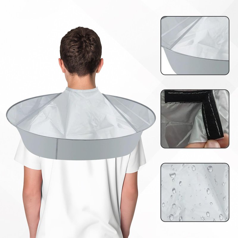 2PCS Hair Catcher for Haircuts, Foldable Hair Cutting Cape Umbrella, Waterproof Haircut Cape for Adults, Hair Trimming Catcher for Salon or Home Hair Cutting (Light Grey)