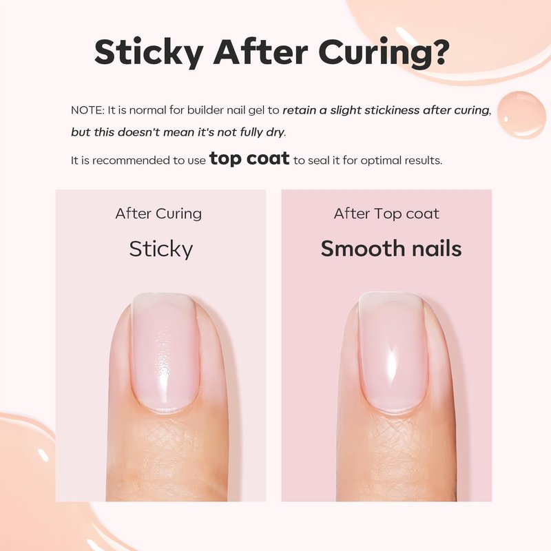modelones Base Coat Builder Nail Gel, 2 Pcs Clear and Cover Nude Builder Nail Polish, 8-in-One Apex Building Thickening Strengthener Extension Rubber Color for DIY Home Salon Gifts LED Lamp Cured 10ml