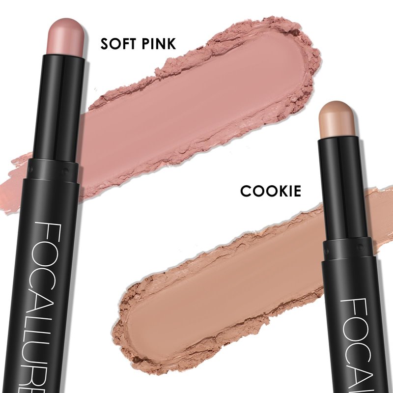 FOCALLURE 2 Pcs Cream Eyeshadow Stick,Brightener Eyeshadow Pencil Crayon,Highlighter Eye Shadow Stick Sets with Crease-proof Formula,Long Lasting Waterproof Eye Shadow Make Up