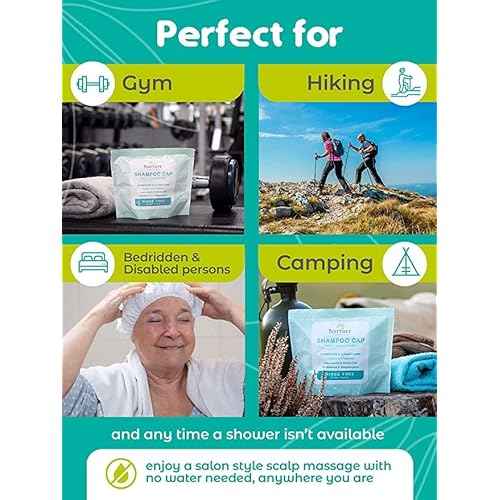 No Water Rinse Free Shampoo Cap by Nurture | Microwavable Washing & Conditioning Shower Caps to Wash Hair w/o Bath | Waterless Bathing | Disposable & Hypoallergenic for Adults, Bedridden & Elderly