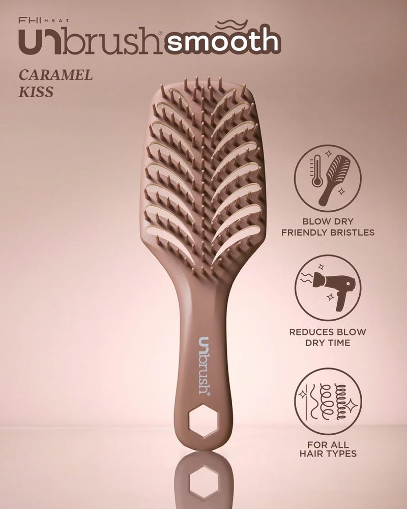 FHI Heat Detangling Smoothing Brush - Heat Resistant for All Hair Types | Pain-Free Brushing