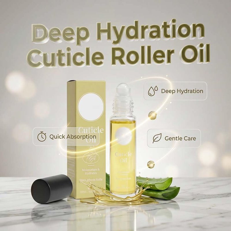 Cuticle Oil, Roll On Nail Care Oil, Moisturizes And Strengthens Nails And Cuticles, Contains Sunflower Oil And Sweet Almond Oil, 1.4 Fl Oz (1pcs)