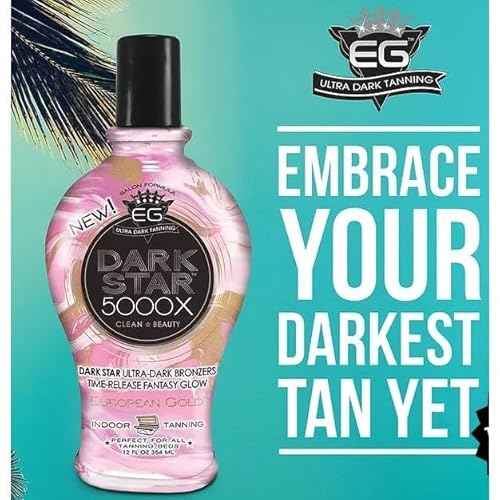 European Gold Dark Star 5000X Indoor Tanning Lotion for Tanning beds, 12 fl oz