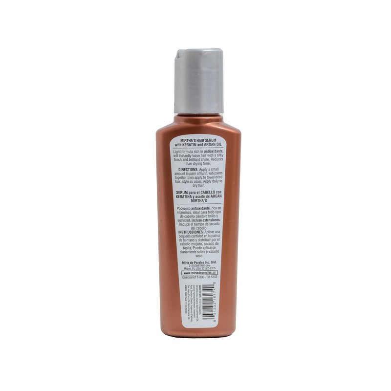 Mirta De Perales Hair Serum with Keratin & Argan Oil for Frizz Control & Shine | Lightweight Smoothing Treatment for Dry, Damaged & Color-Treated Hair | Sulfate-Free