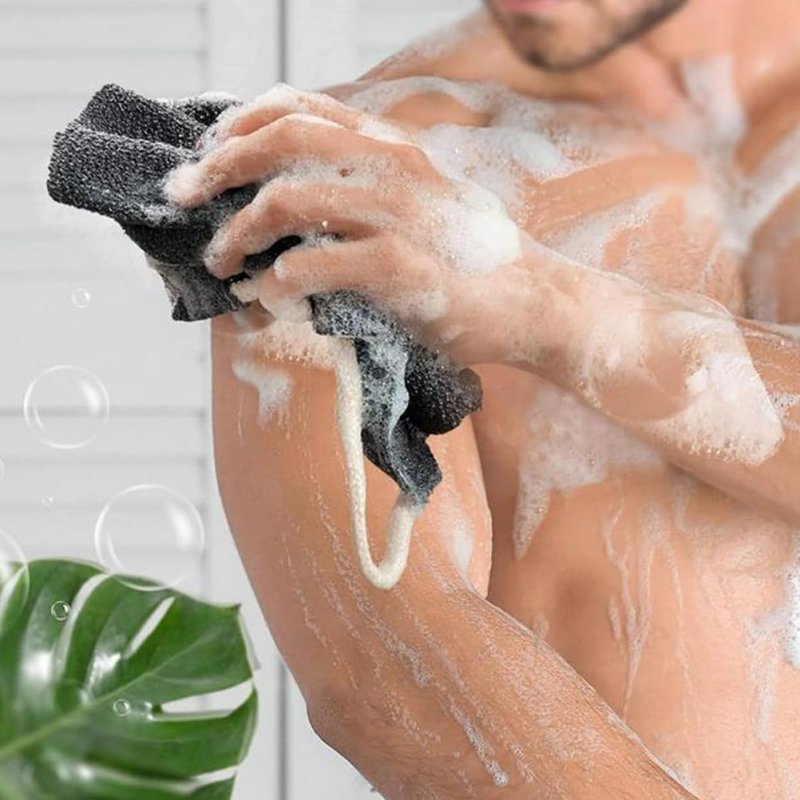 Frosted Bath Towel Portable Exfoliating Back Scrubber Shower Cloth for Deep Skin Cleansing and Smooth Skin 17.71X7.87In