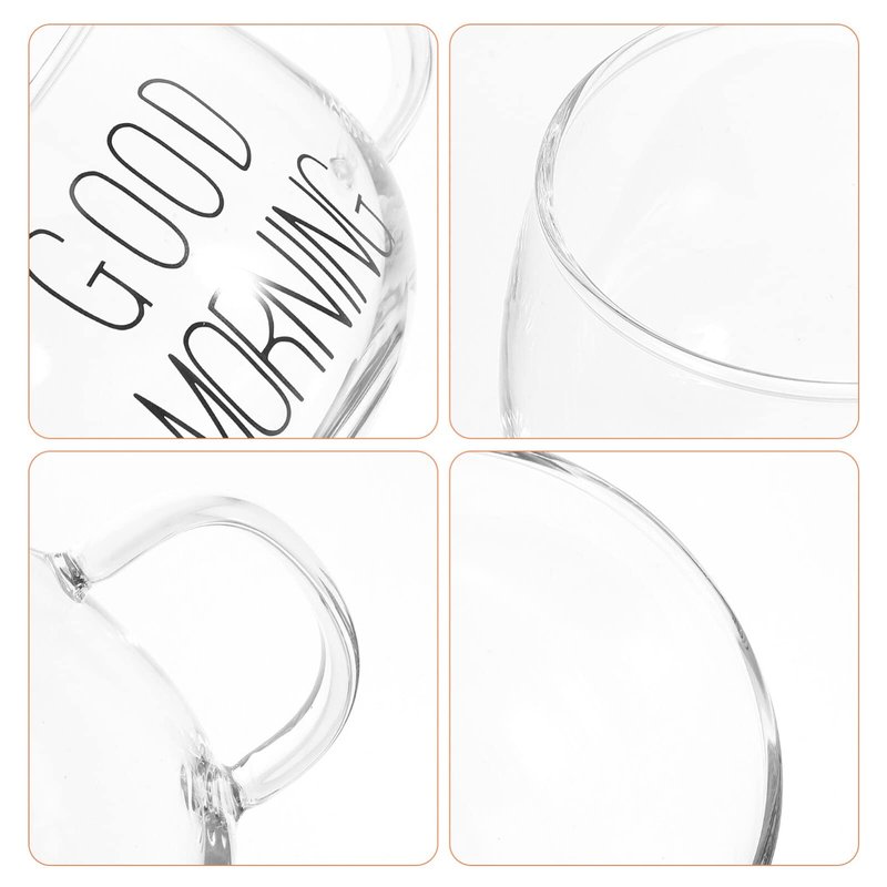 Healvian Glass Soup Bowl Clear Coffee Mug Glass Cereal Mug Breakfast Milk Cup for Porridge Juice Yogurt Tea Beverage Oats Oatmeal 400ml Mixing