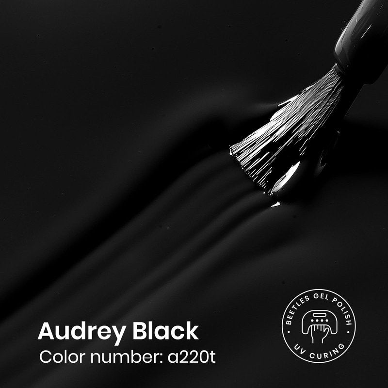 Beetles Black Gel Nail Polish -15ml Audrey Black Gel Polish Soak Off UV LED Needed Nail Art Summer Manicure Salon DIY Design at Home Gifts for Woman