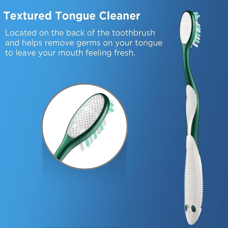 Extra Firm Toothbrushes for Adults - Extra Hard Bristles | 6 Count Pack