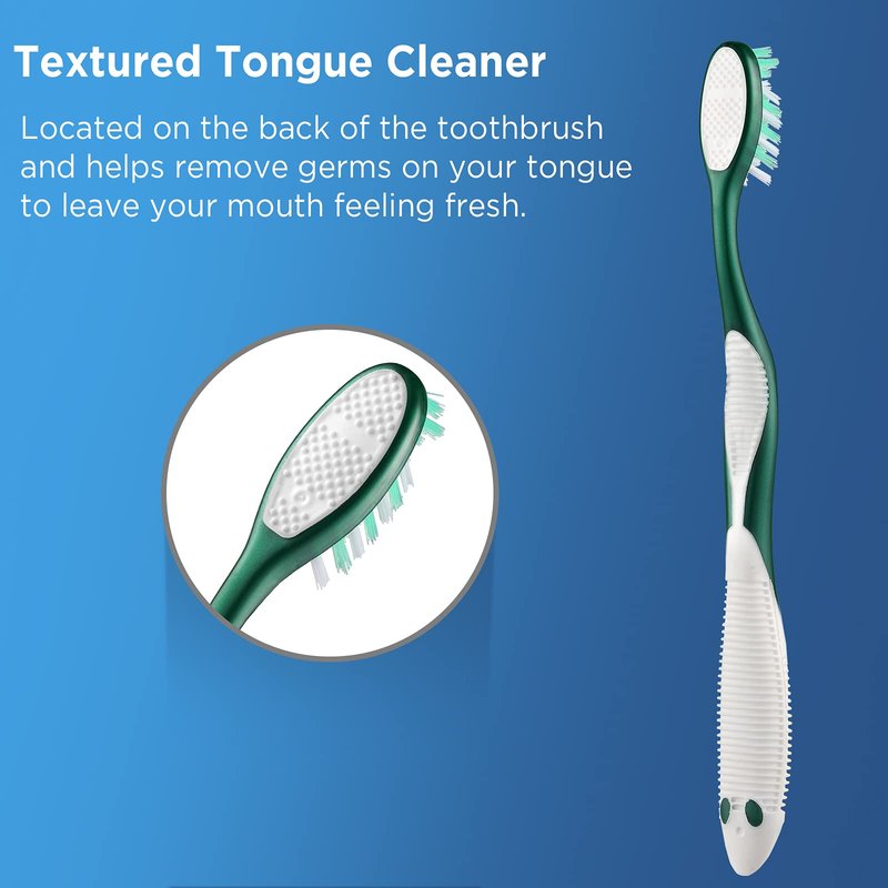Fremouth Extra Firm Toothbrushes for Adults, Extra Hard Bristles, 6 Count