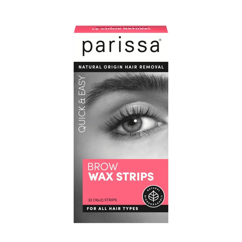 Parissa Natural Brow Wax Strips | Beginner-Friendly & Fragrance-Free | Ready-to-Use Eyebrow Waxing for Sensitive Skin | 32 Strips (16 x 2)