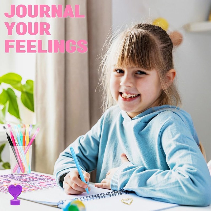 Nollh DIY Journal Kit for Girls - 200+ PCS Trendy Scrapbook Supplies | Perfect Gift for Ages 8-14