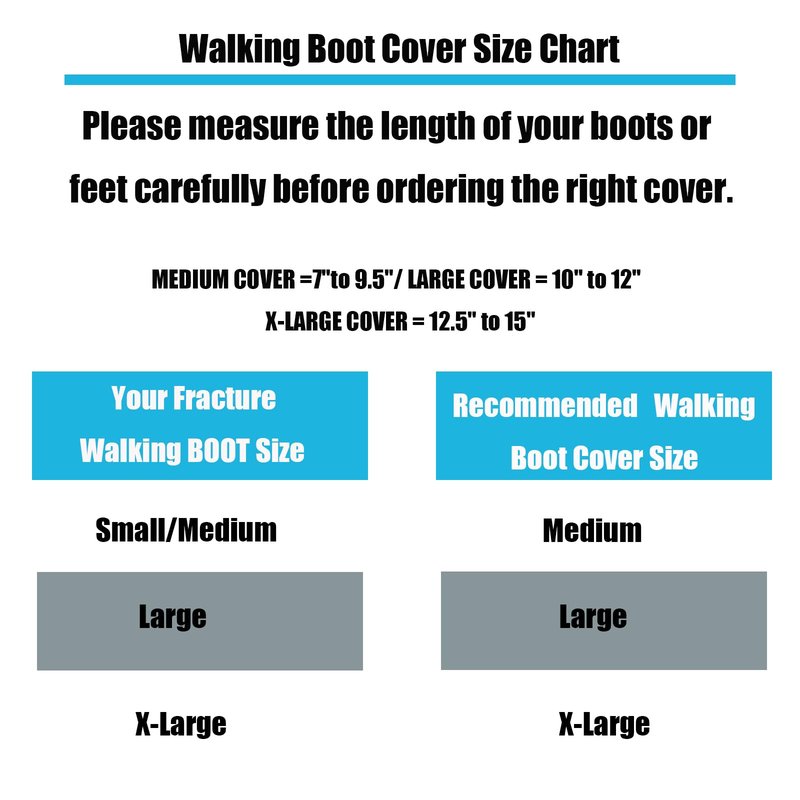 2 pcs Air Cam Walking Boot Covers, Fracture Medical Cast Boots Shoe Covers for Broken Foot Ankle Recovery With Waterproof Anti-slip and Washable (X-Large)