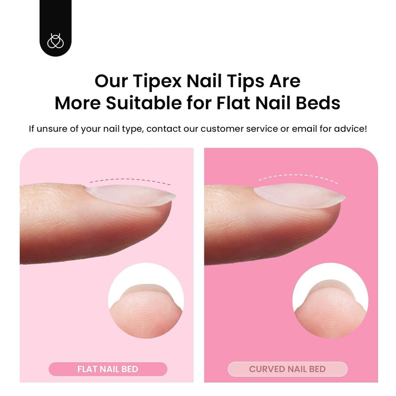 Beetles Tipex Instant Apex Nail Tips Kit - Medium Stiletto | 224 Pcs, 16 Sizes, Pre-Built & Pre-Etched with Glue & Mini Lamp