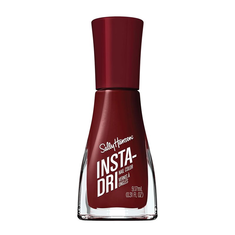 Sally Hansen Insta-Dri Nail Polish - Quick Dry, Long Lasting, Streak-Free Shine | 398 Pomp & Plum - Plum Red Color