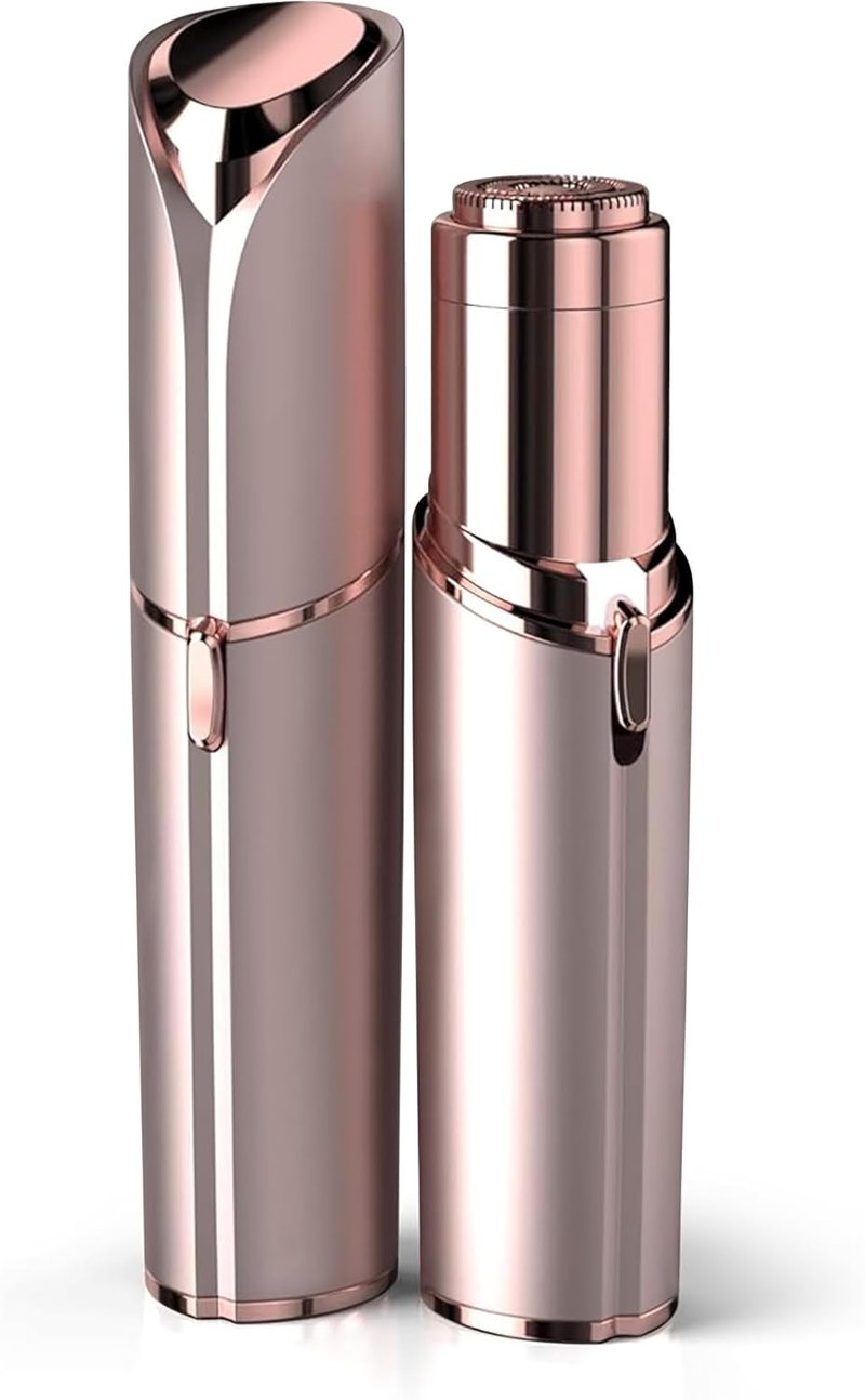 Facial Hair Remover for Women - Painless Electric Face Shaver | Rose Gold, Ideal for Lips & Peach Fuzz