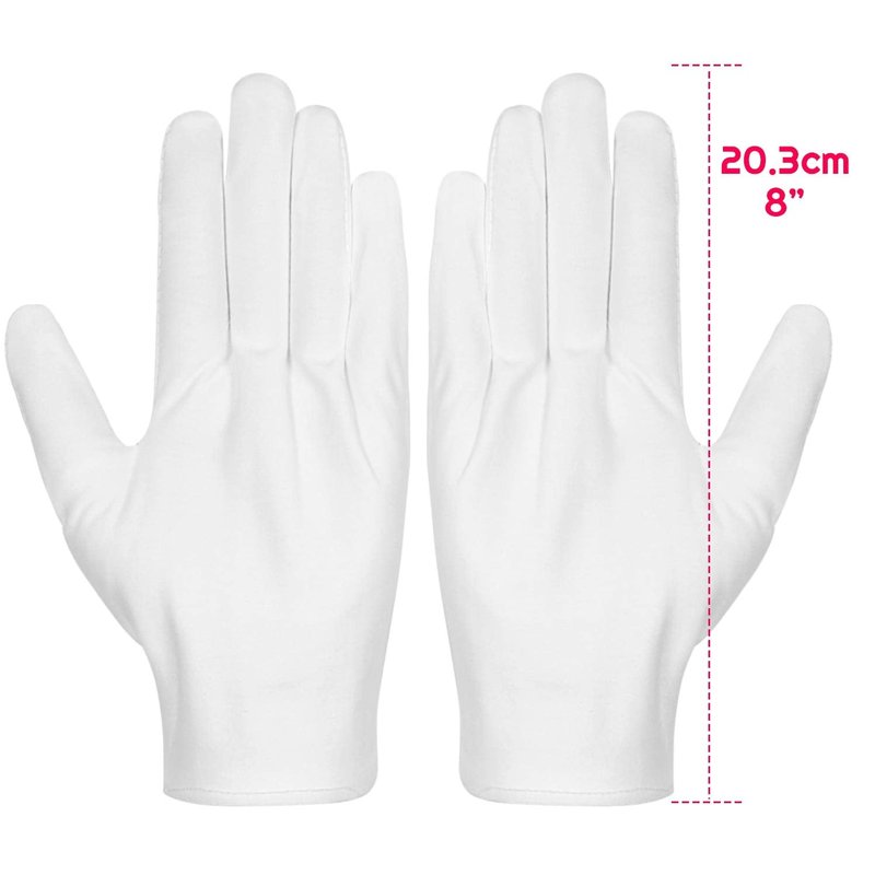 Cotton Gloves, Selizo 3 Pairs White Cotton Gloves Gloves for Women Men Eczema Dry Hands Moisturizing Serving Archival Cleaning Jewelry Silver Inspection