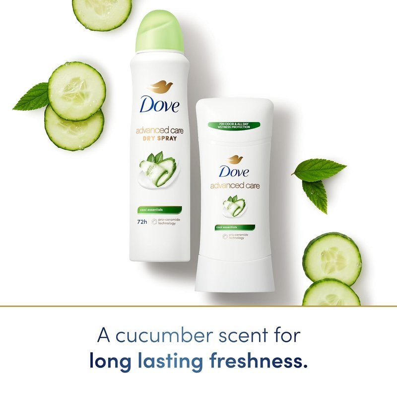 Dove Advanced Care Antiperspirant Deodorant Dry Spray Cool Essentials 3 Count for Helping Your Skin Barrier Repair After Shaving with Pro Ceramide Technology 3.8 oz