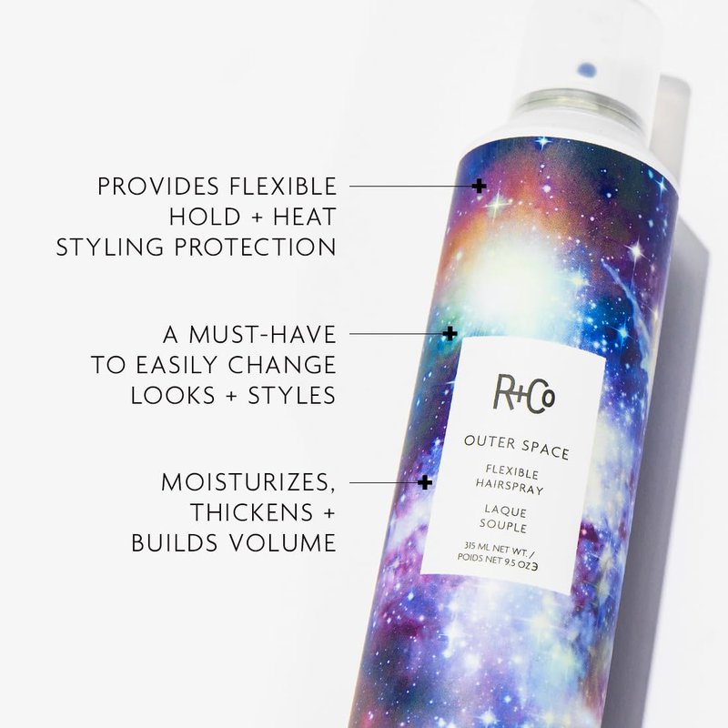 R+Co Outerspace Flexible Hairspray Travel | Every Day Use + Lightweight + Sticky-Free | Vegan + Cruelty-Free | 2.2 Oz