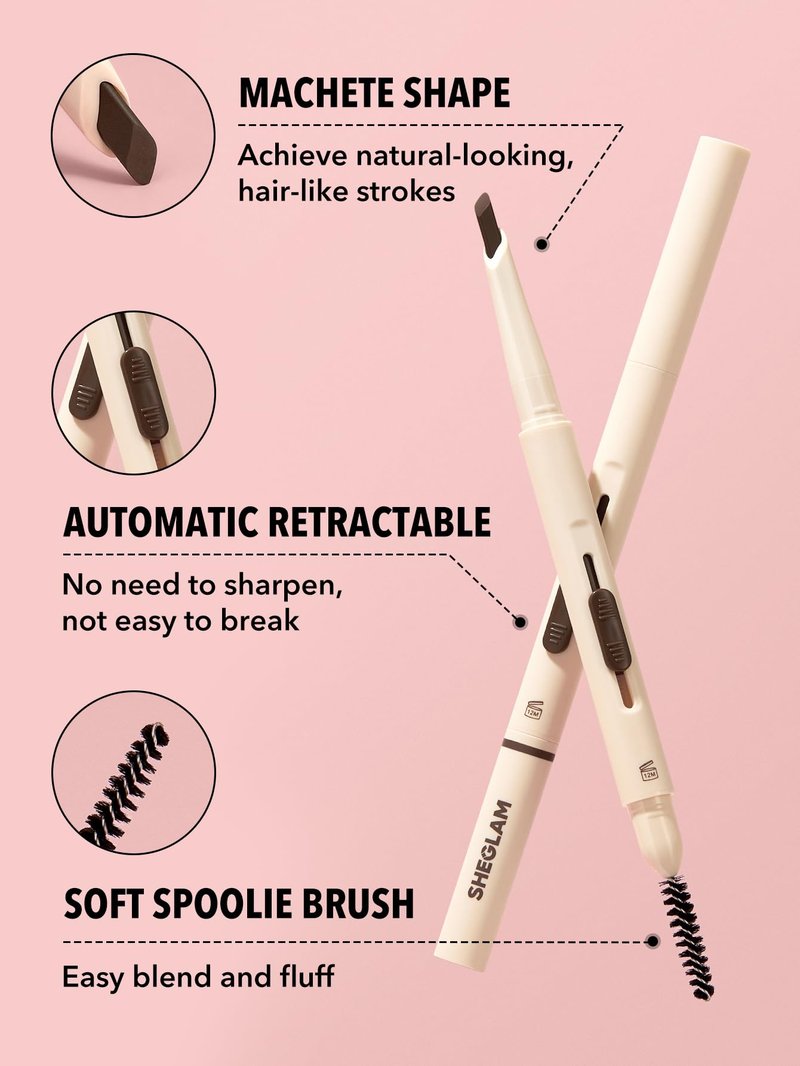 SHEGLAM Better Brows Long Lasting Eyebrow Pencil Dual, Waterproof-Chocolate