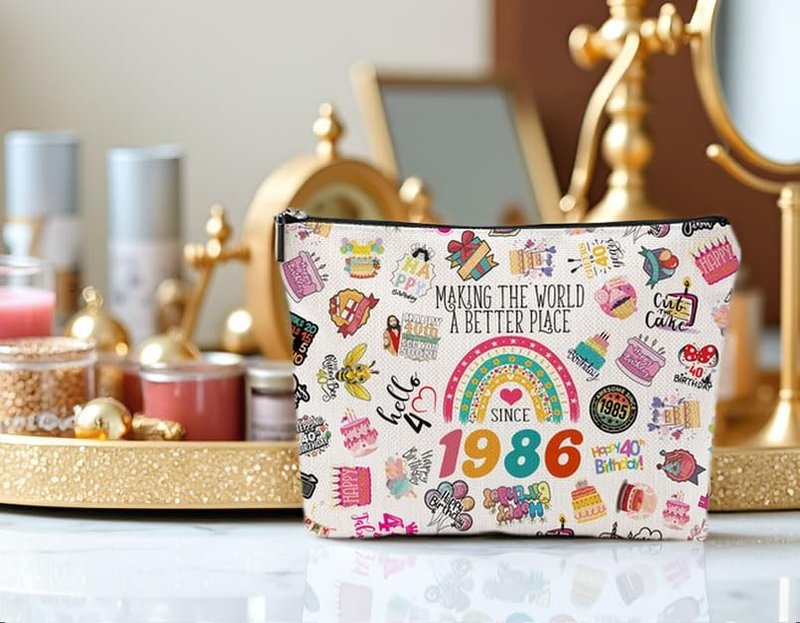 40th Birthday Gifts for Women - Stylish Makeup Bag & Toiletry Pouch | Perfect for Mom, Wife, Sister