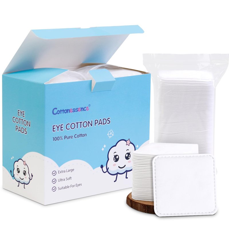 Cottonessence Eye Cotton Pads (160-Count) - 100% Pure Cotton, Lint-Free, Soft-Edged Design, Extra Large, Suitable for Eyes, Apply Toner, Remove Makeup, Spot Cleanse, Remove Nail Polish