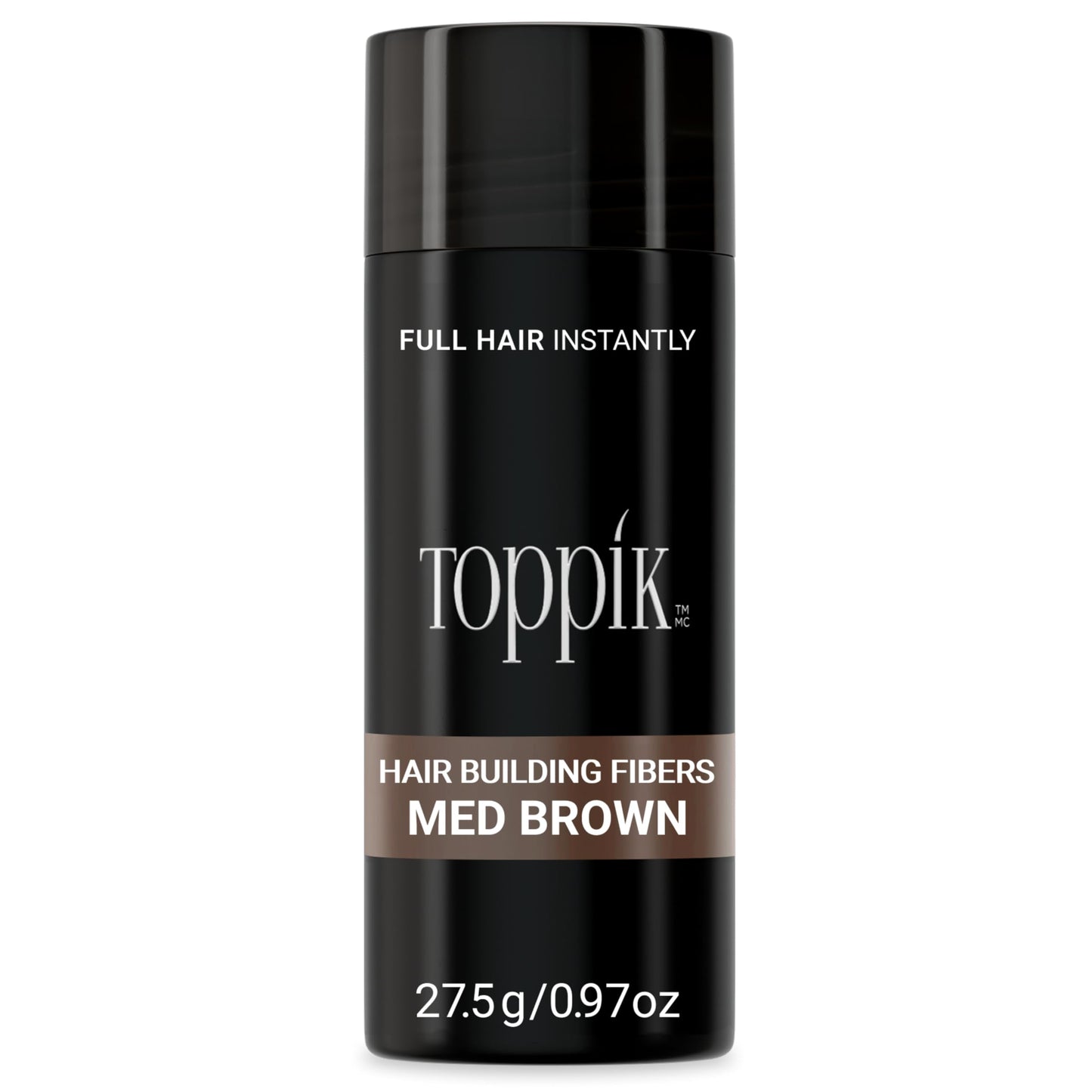 Toppik Hair Building Fibers, Medium Brown, 27.5g Fill In Fine or Thinning Hair, Instantly Thicker, Fuller Looking, 9 Shades for Men & Women, Keratin Protein Formula
