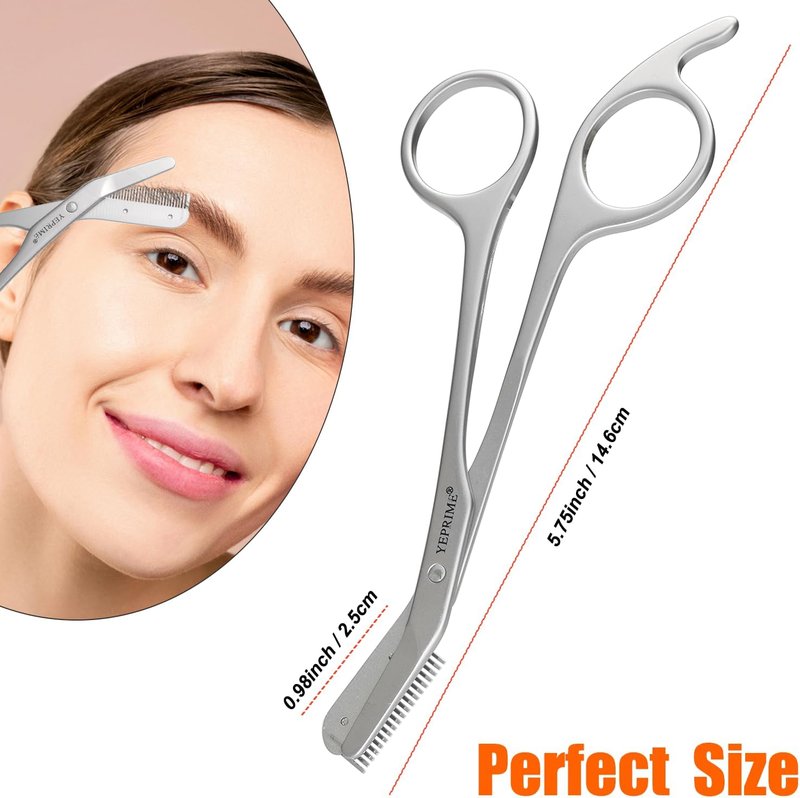 Eyebrow Trimming Scissors with Comb, Gifts For Men Women Stocking Stuffers, Stainless Steel