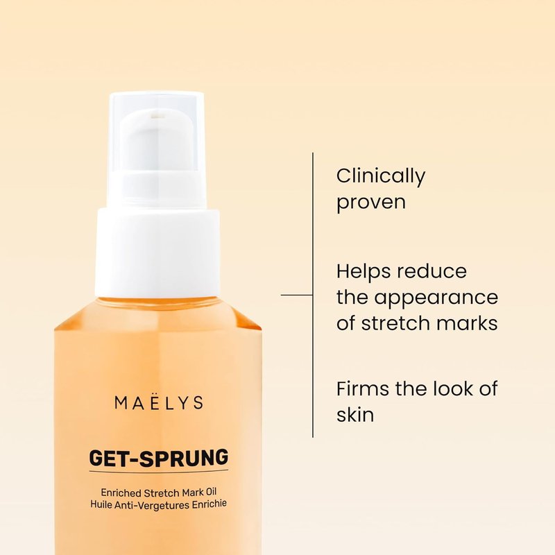 MAËLYS GET-SPRUNG Stretch Mark Body Oil - Nourishing Formula with Bisabolol & Sweet White Lupine - 2 Fl Oz